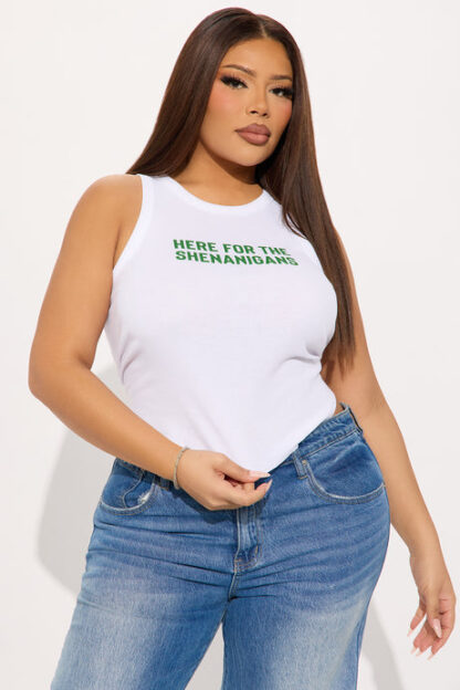 Musculosa sin mangas con estampado frontal - Blanca - Image 5