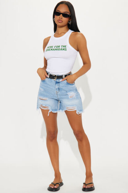 Musculosa sin mangas con estampado frontal - Blanca - Image 2